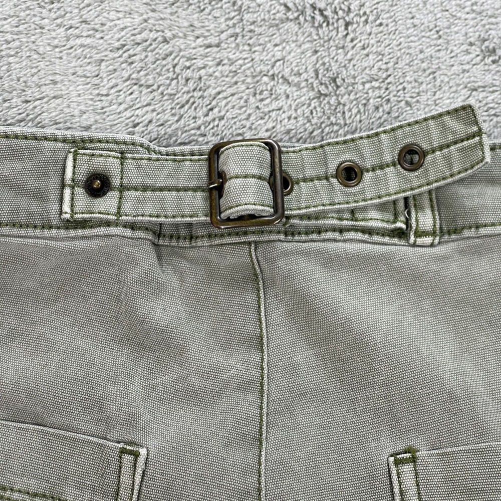 Old Navy Pants Women 14 Green Utility Carpenter High Waisted Cinch Back Canvas - Picture 7 of 16